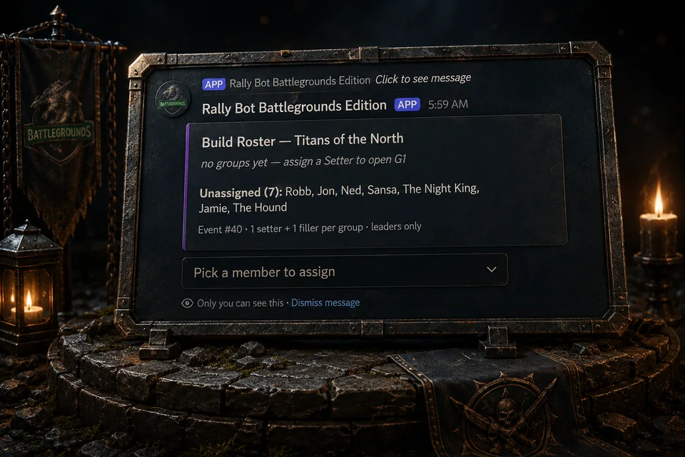 Building a roster from the sign-ups